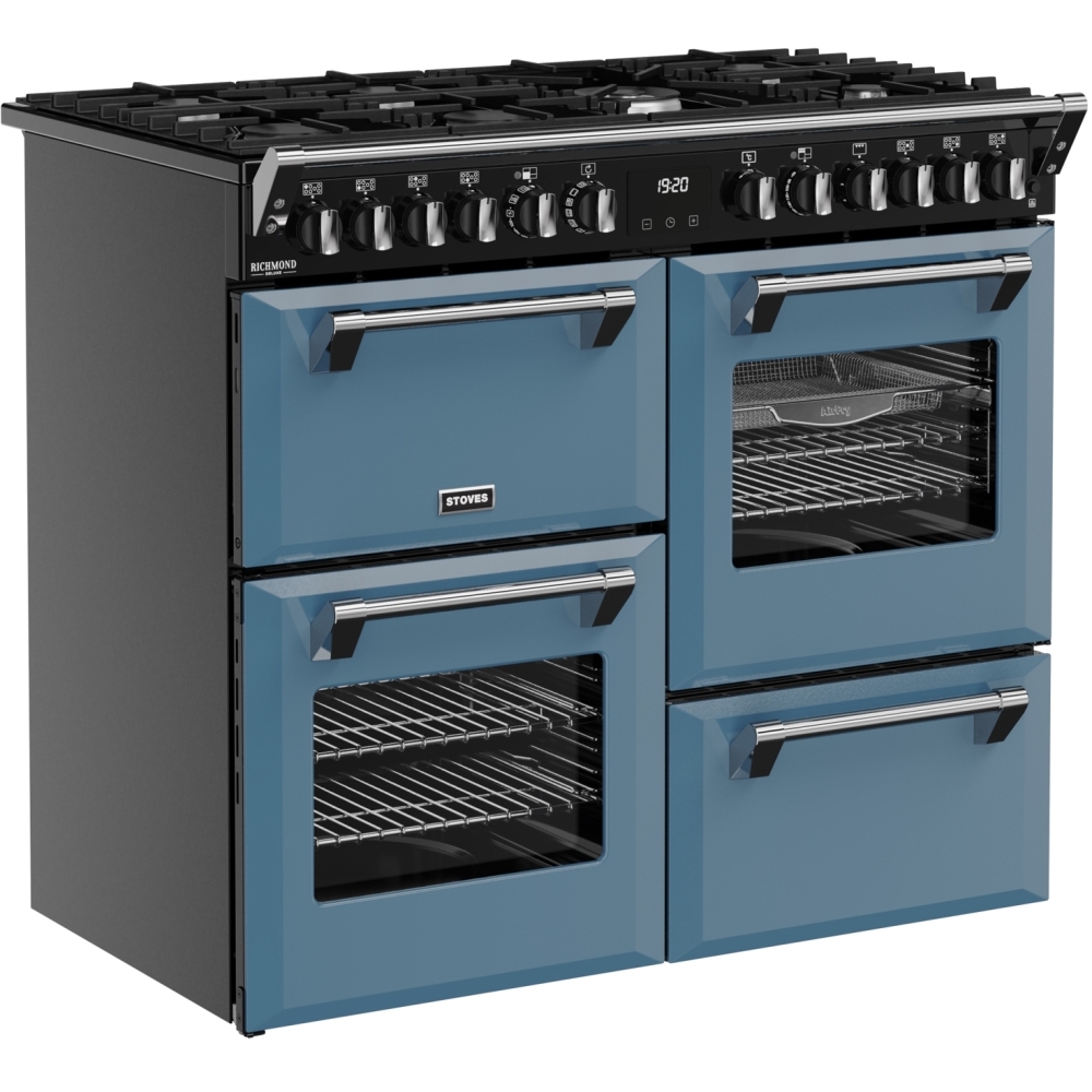 Stoves DX RCA RICH 100DF TWB 100cm Dual Fuel Range Cooker, Twilight Blue, A Rated