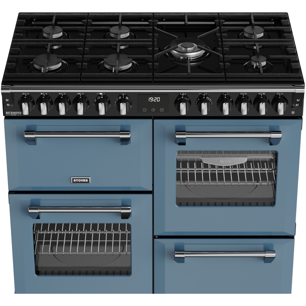 Stoves DX RCA RICH 100DF TWB 100cm Dual Fuel Range Cooker, Twilight Blue, A Rated