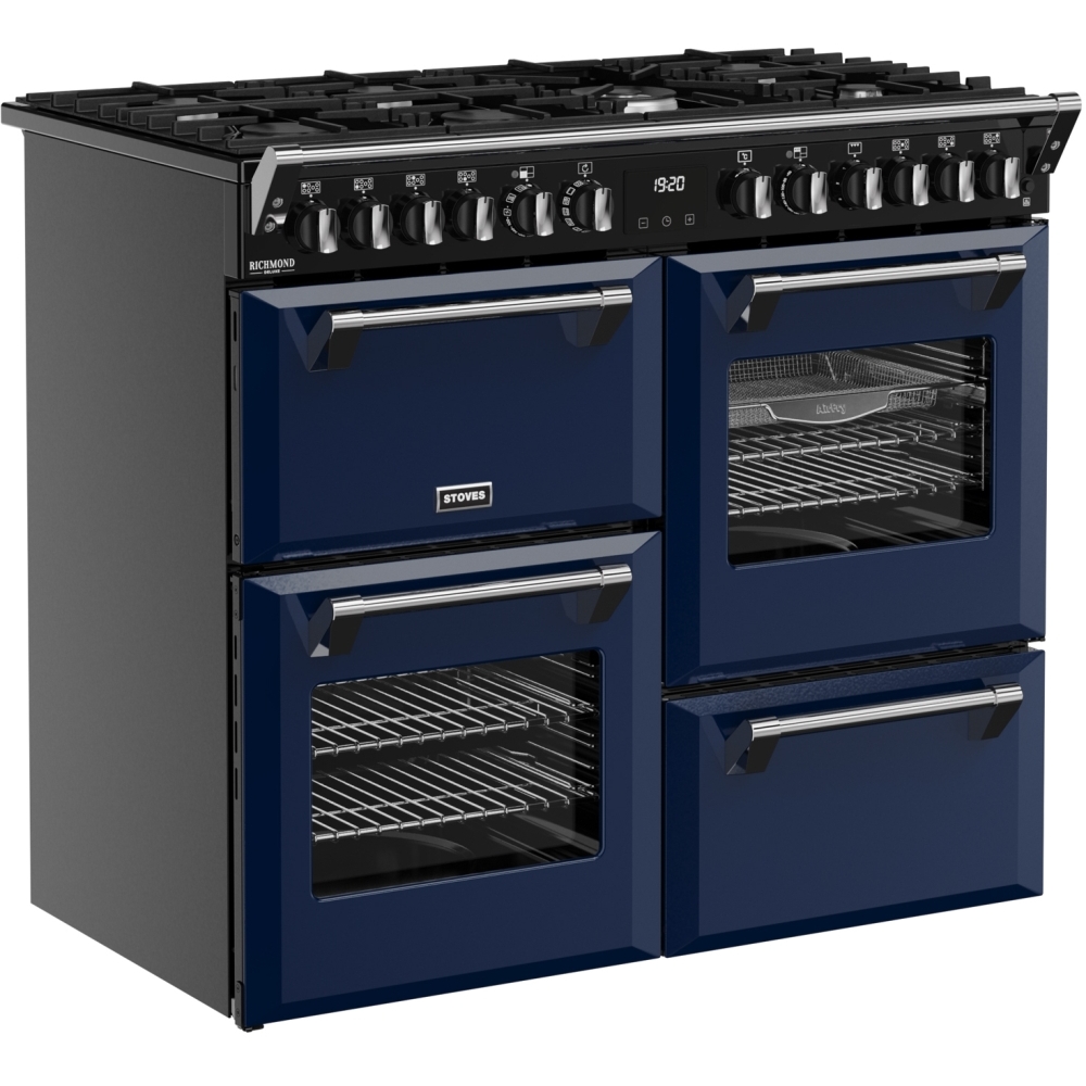 Stoves DX RCA RICH 100DF MBL 100cm Dual Fuel Range Cooker, Midnight Blue, A Rated