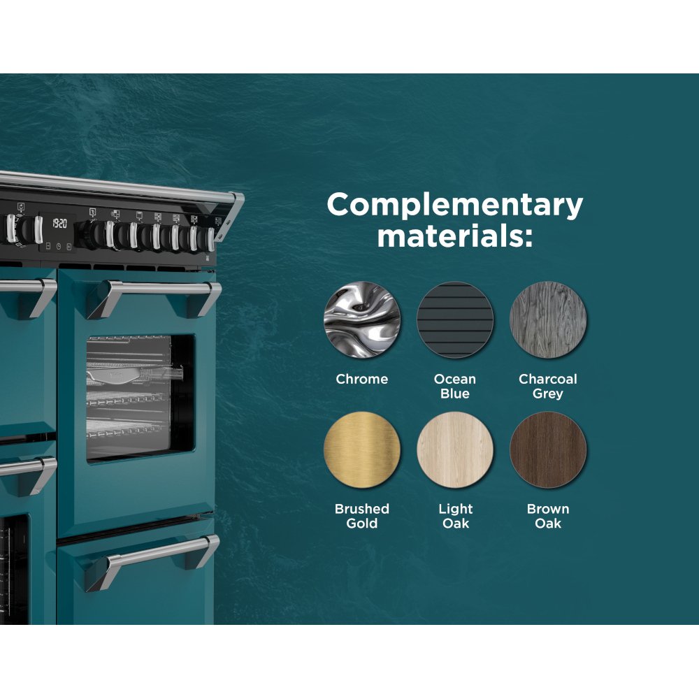 Stoves DX RCA RICH 100DF DMA 100cm Dual Fuel Range Cooker, Deep Marine, Green, A Rated