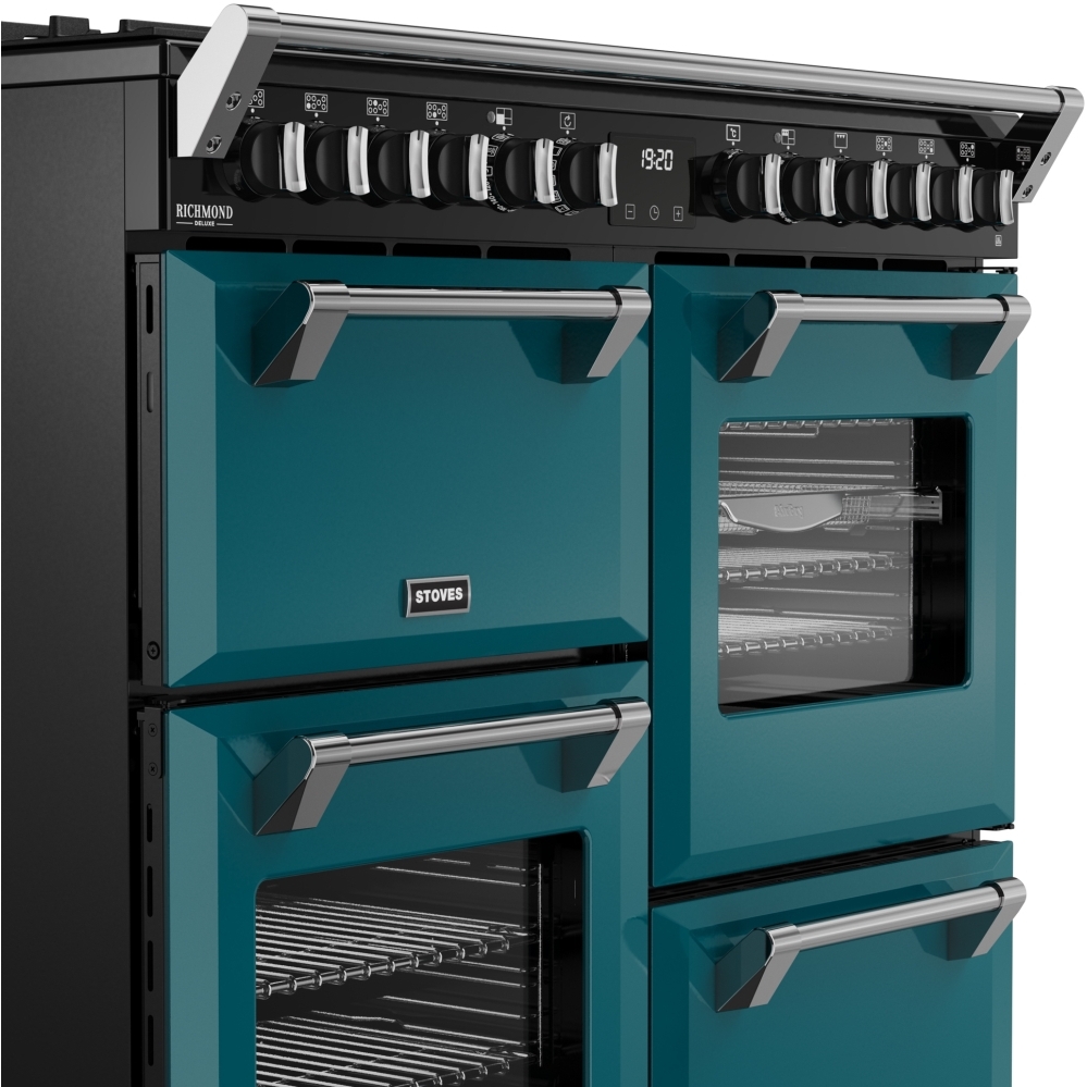Stoves DX RCA RICH 100DF DMA 100cm Dual Fuel Range Cooker, Deep Marine, Green, A Rated