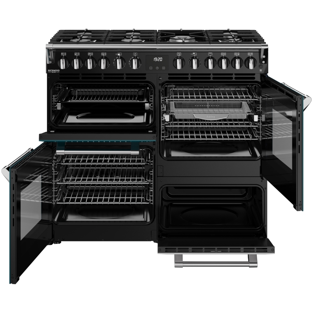 Stoves DX RCA RICH 100DF DMA 100cm Dual Fuel Range Cooker, Deep Marine, Green, A Rated