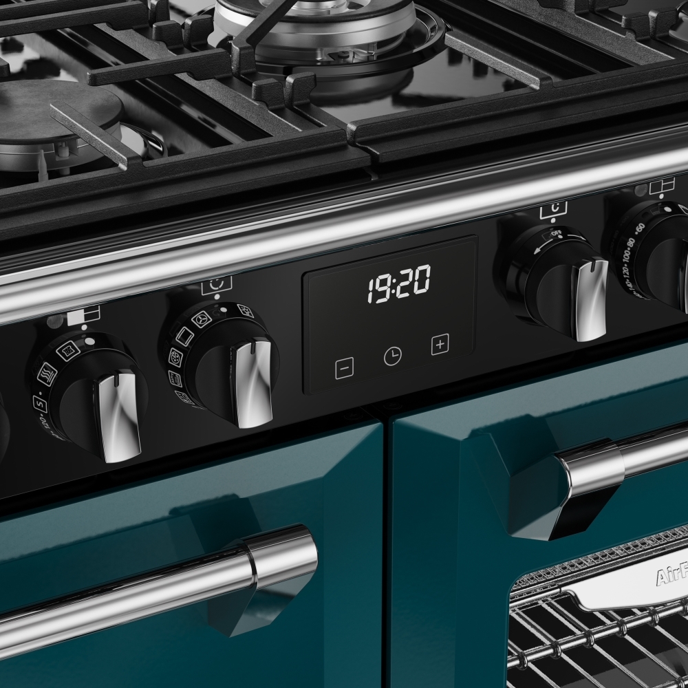 Stoves DX RCA RICH 100DF DMA 100cm Dual Fuel Range Cooker, Deep Marine, Green, A Rated
