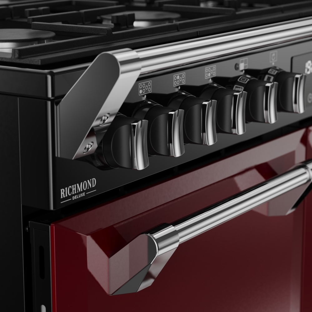 Stoves DX RCA RICH 100DF GAR 100cm Dual Fuel Range Cooker, Garnet Red, A Rated