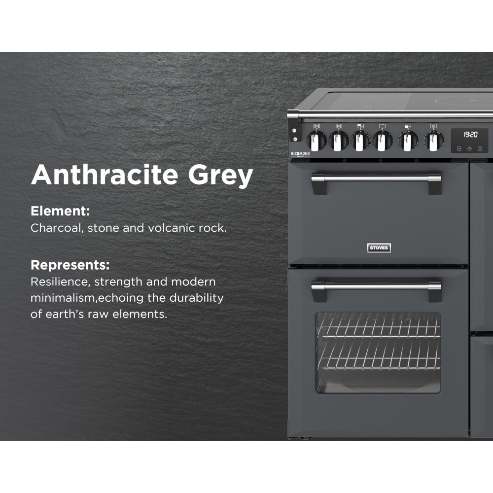 Stoves DX RCA RICH 100Ei RTY AGR 100cm Induction Range Cooker, Anthracite Grey, A Rated
