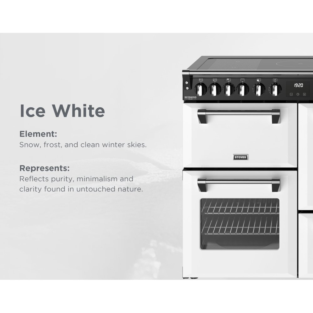 Stoves DX RCA RICH 100Ei RTY IWH 100cm Induction Range Cooker, Ice White, A Rated