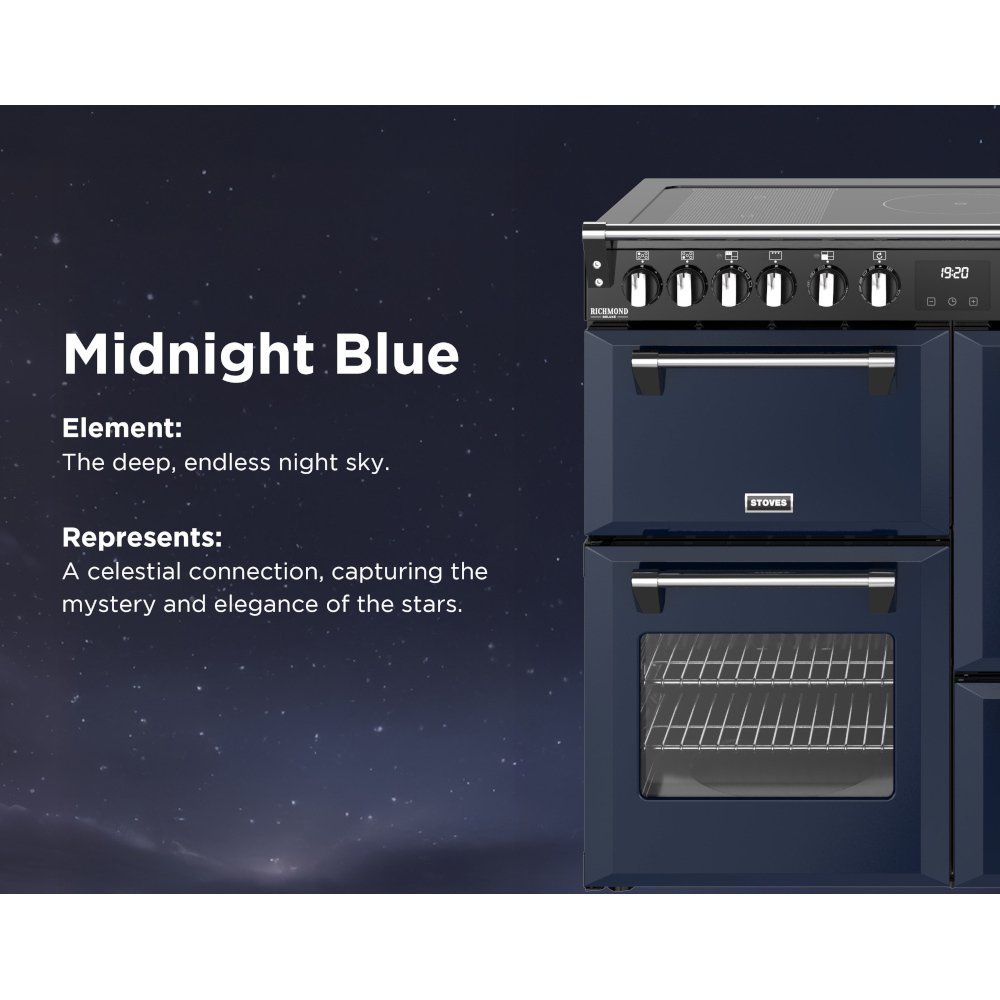 Stoves DX RCA RICH 100Ei RTY MBL 100cm Induction Range Cooker, Midnight Blue, A Rated