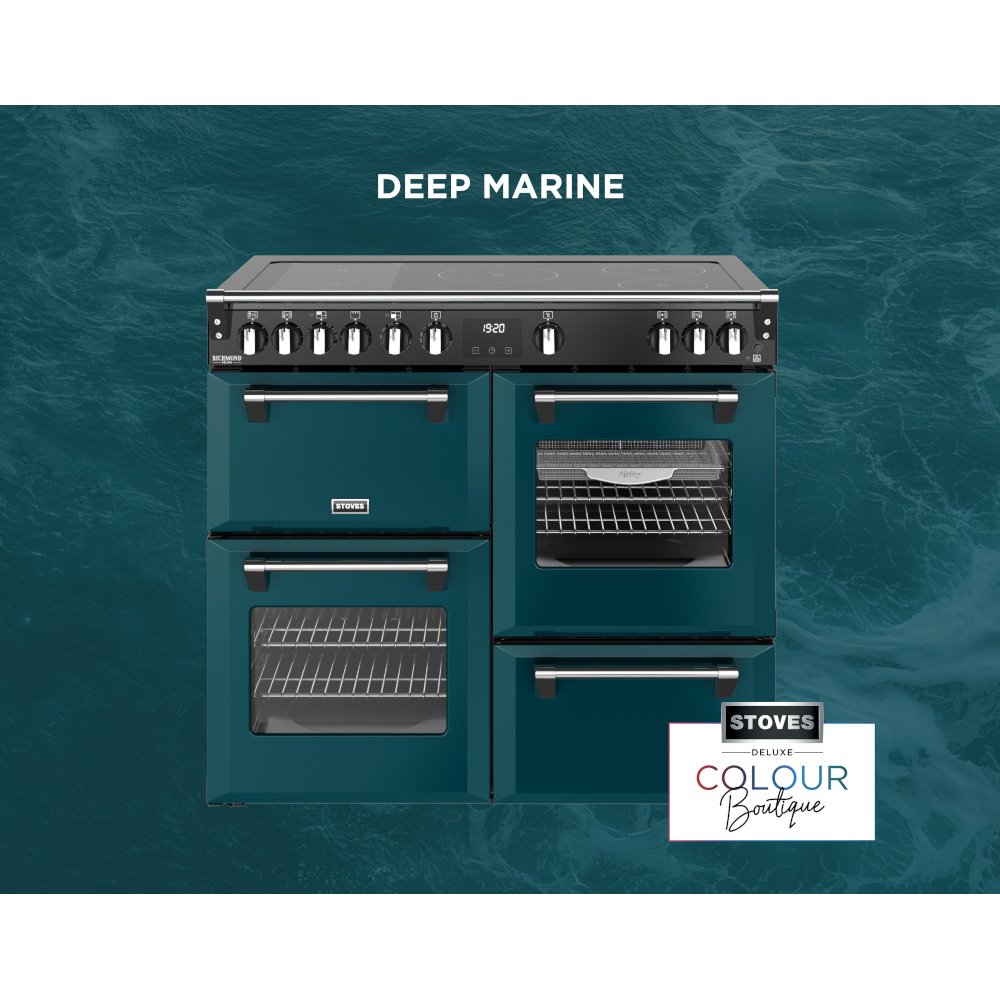 Stoves DX RCA RICH 100Ei RTY DMA 100cm Induction Range Cooker, Deep Marine, Green, A Rated