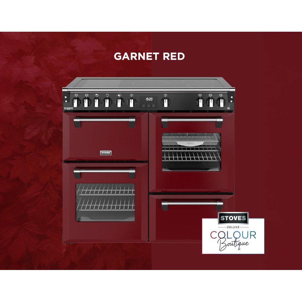 Stoves DX RCA RICH 100Ei RTY GAR 100cm Induction Range Cooker, Garnet Red, A Rated