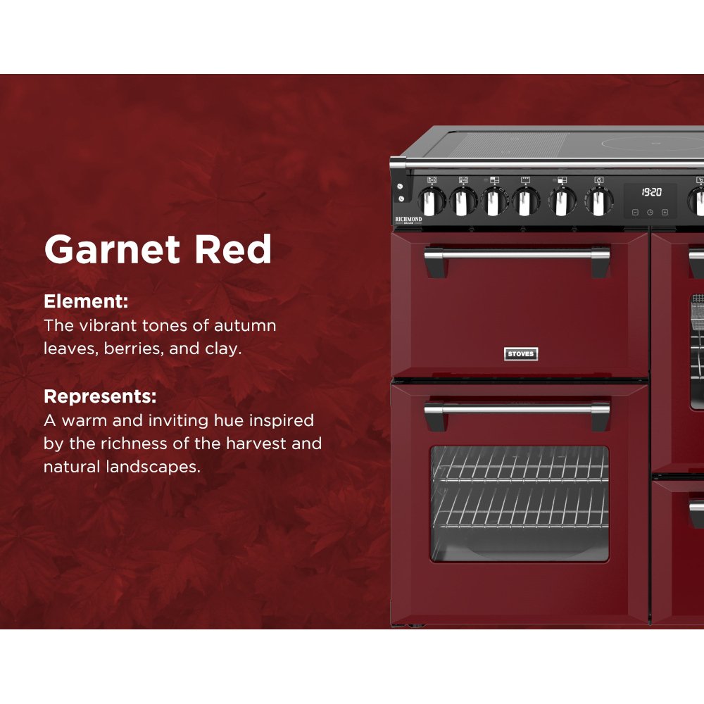 Stoves DX RCA RICH 100Ei RTY GAR 100cm Induction Range Cooker, Garnet Red, A Rated