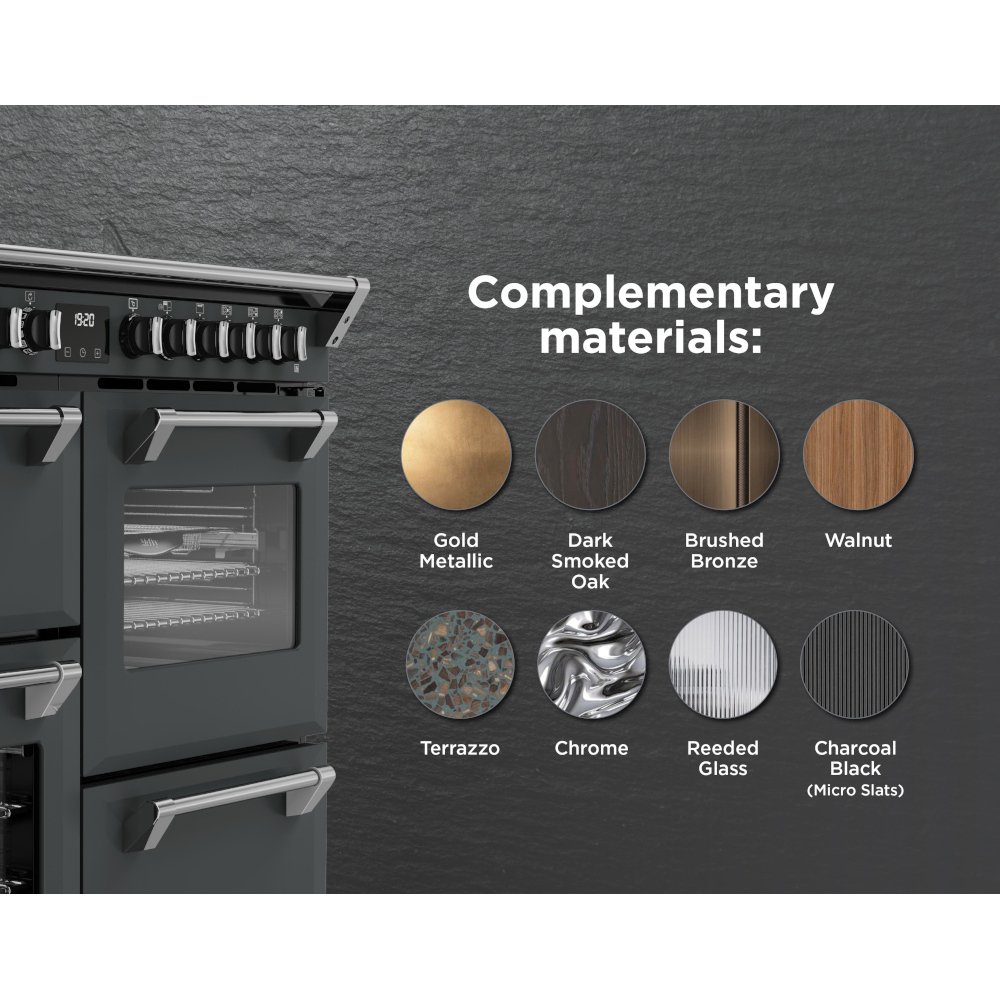 Stoves DX RCA RICH 110DF AGR 110cm Dual Fuel Range Cooker, Anthracite Grey, A Rated