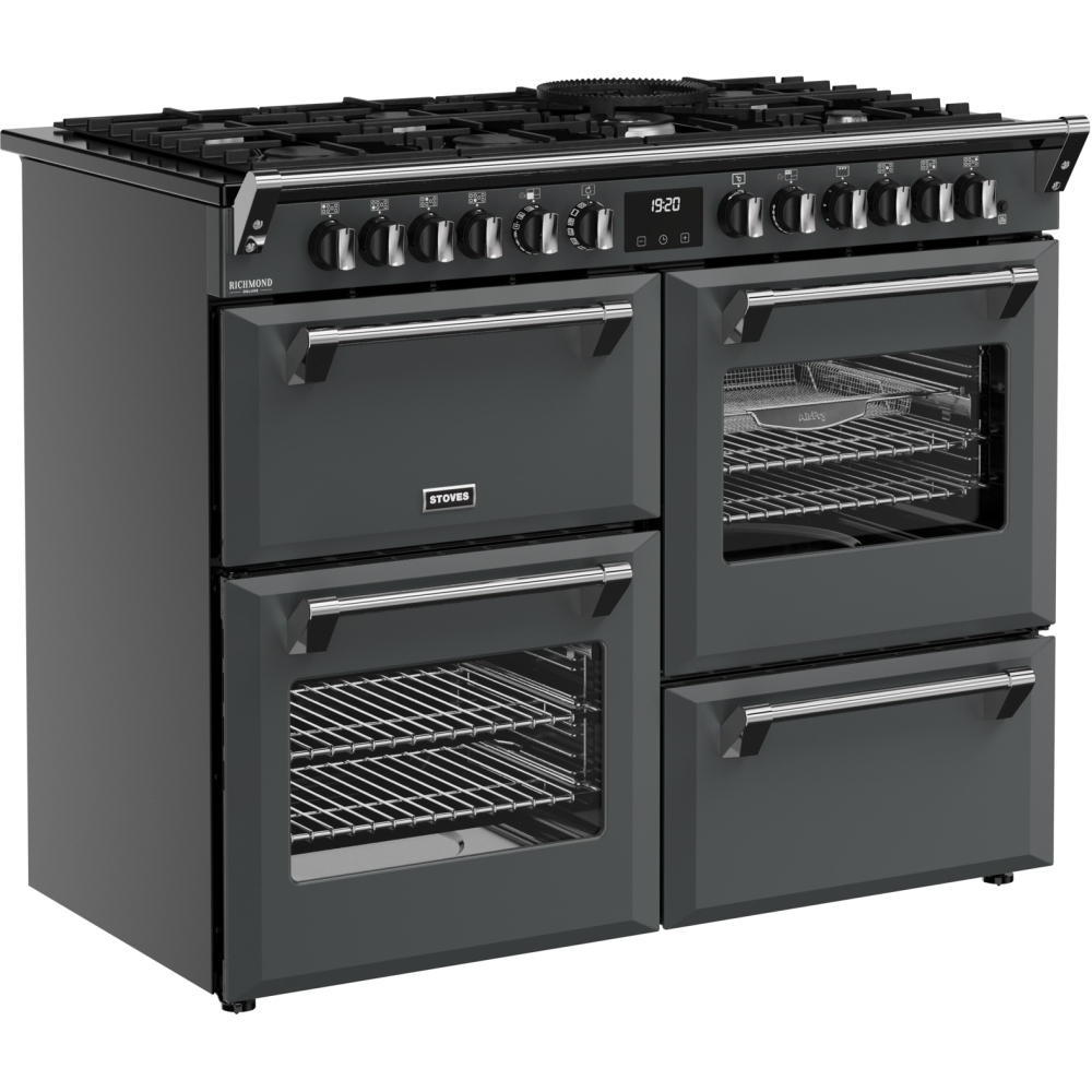 Stoves DX RCA RICH 110DF AGR 110cm Dual Fuel Range Cooker, Anthracite Grey, A Rated