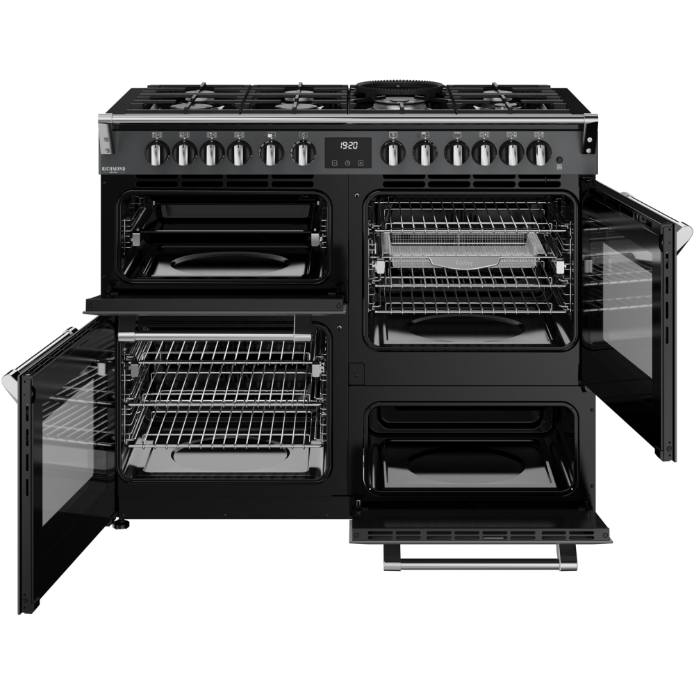 Stoves DX RCA RICH 110DF AGR 110cm Dual Fuel Range Cooker, Anthracite Grey, A Rated