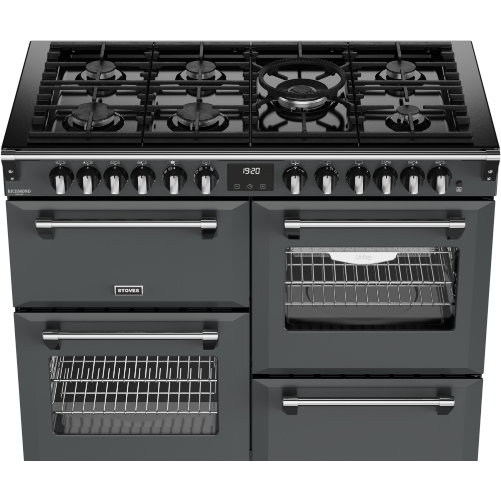 Stoves DX RCA RICH 110DF AGR 110cm Dual Fuel Range Cooker, Anthracite Grey, A Rated
