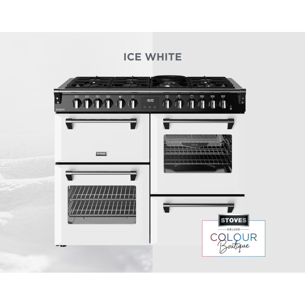 Stoves DX RCA RICH 110DF IWH 110cm Dual Fuel Range Cooker, Ice White, A Rated