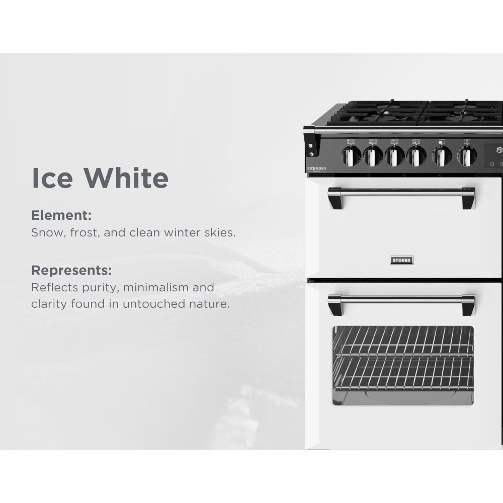 Stoves DX RCA RICH 110DF IWH 110cm Dual Fuel Range Cooker, Ice White, A Rated