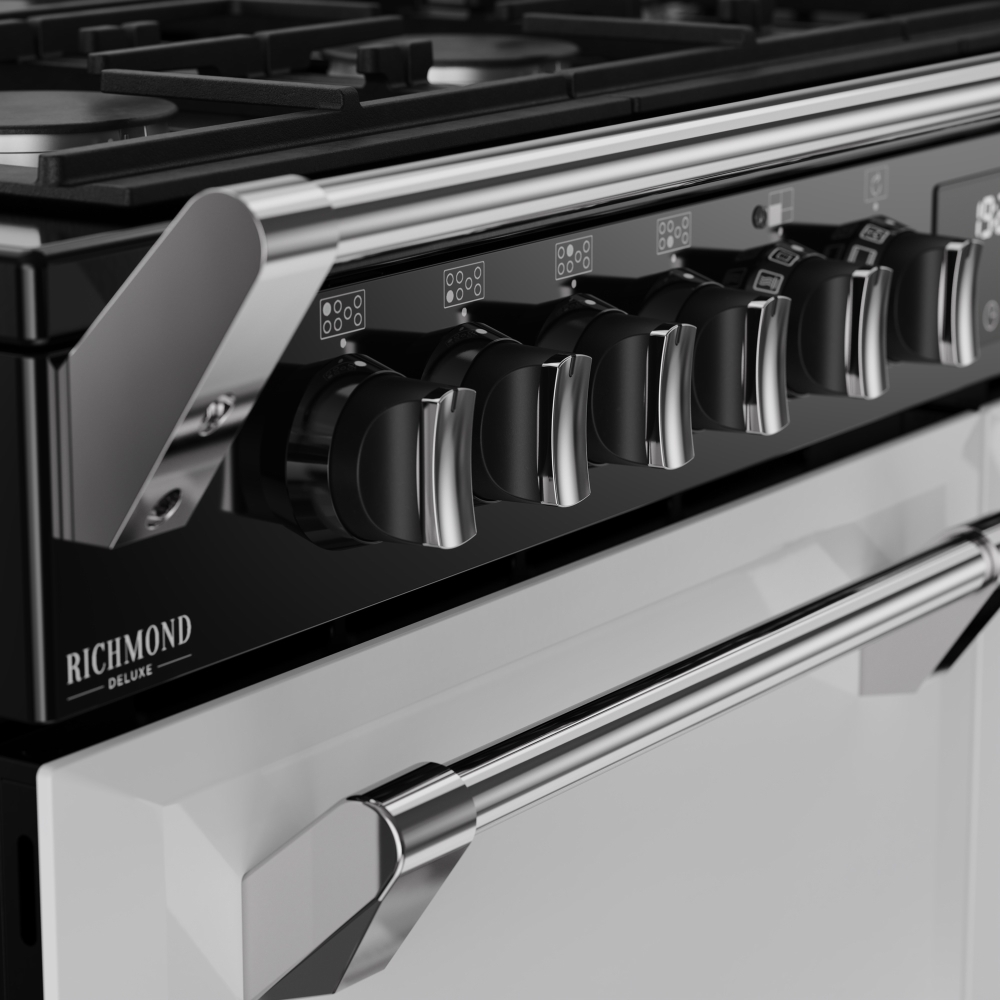 Stoves DX RCA RICH 110DF IWH 110cm Dual Fuel Range Cooker, Ice White, A Rated