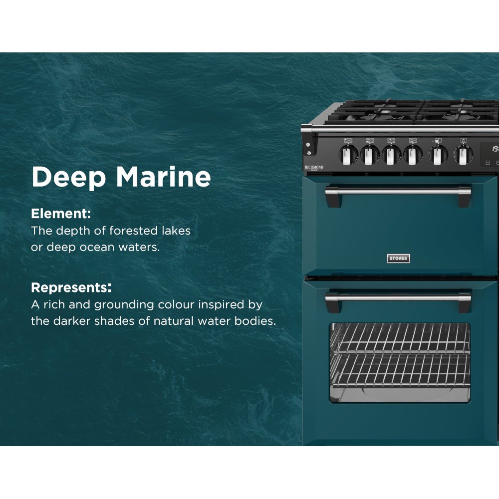 Stoves DX RCA RICH 110DF DMA 110cm Dual Fuel Range Cooker, Deep Marine, Green, A Rated