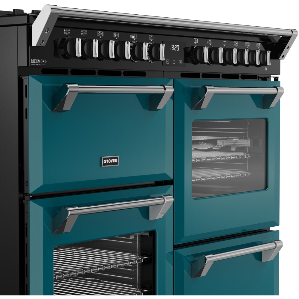 Stoves DX RCA RICH 110DF DMA 110cm Dual Fuel Range Cooker, Deep Marine, Green, A Rated