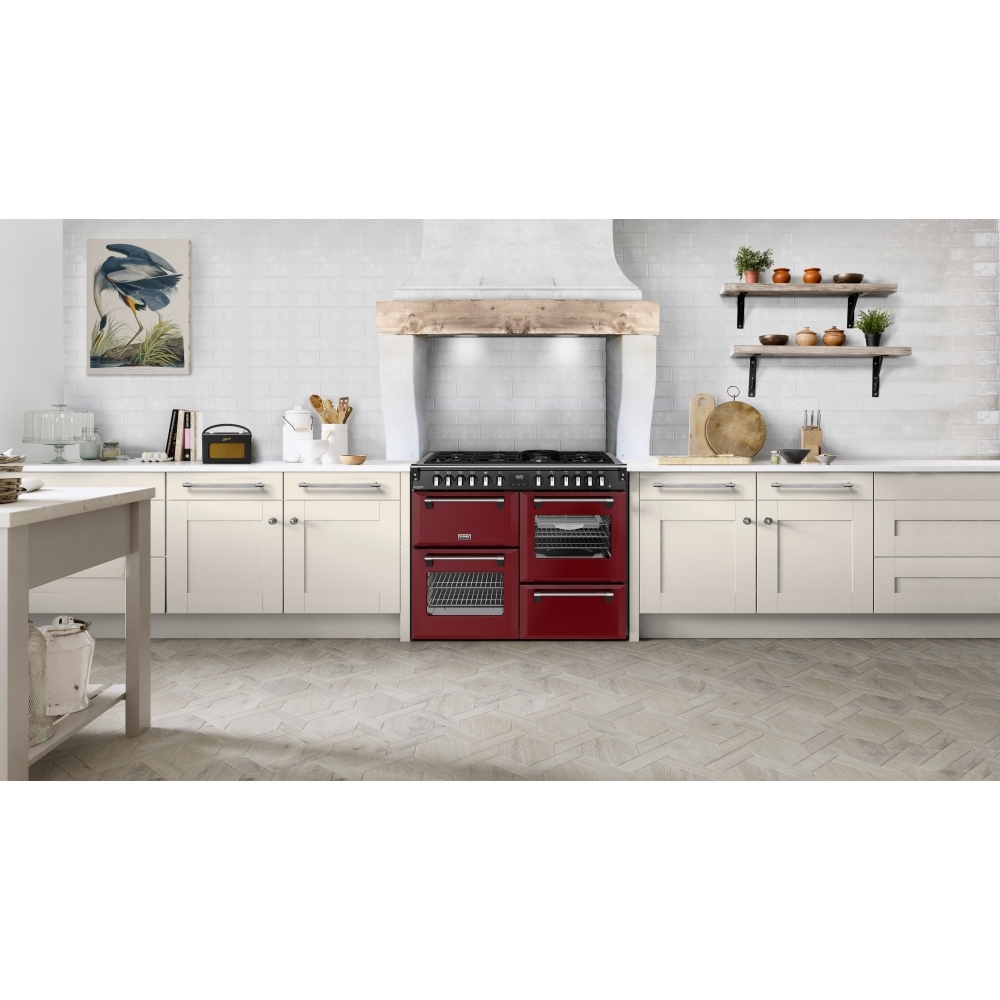 Stoves DX RCA RICH 110DF GAR 110cm Dual Fuel Range Cooker, Garnet Red, A Rated