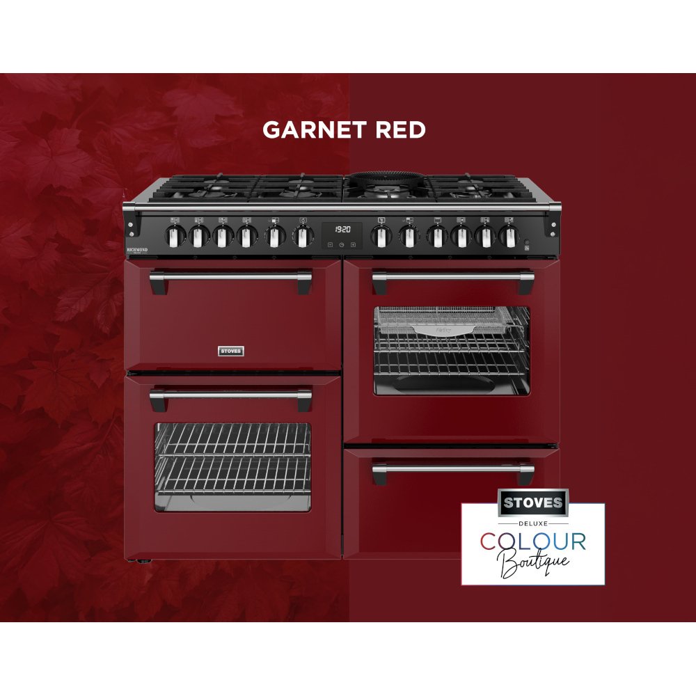 Stoves DX RCA RICH 110DF GAR 110cm Dual Fuel Range Cooker, Garnet Red, A Rated