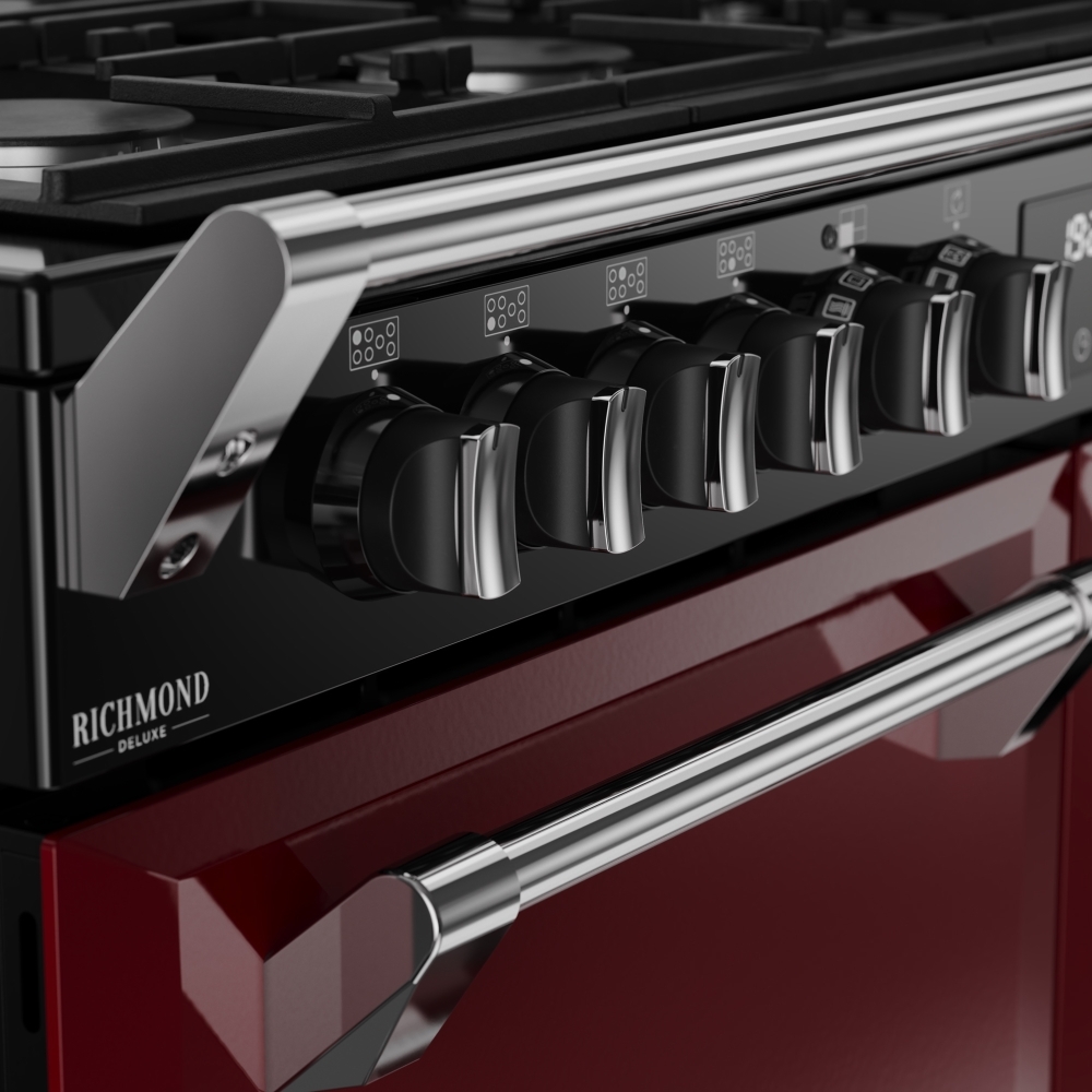 Stoves DX RCA RICH 110DF GAR 110cm Dual Fuel Range Cooker, Garnet Red, A Rated