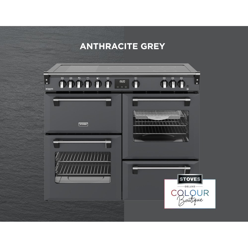 Stoves DX RCA RICH 110Ei RTY AGR 110cm Dual Fuel Range Cooker, Anthracite Grey, A Rated