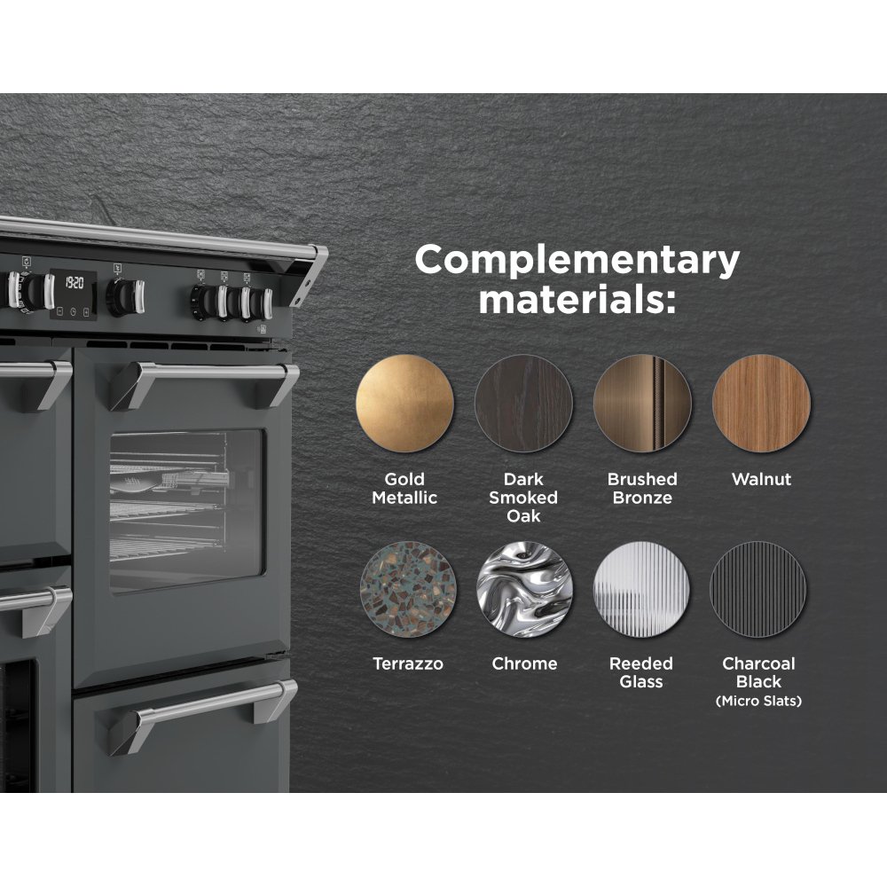 Stoves DX RCA RICH 110Ei RTY AGR 110cm Dual Fuel Range Cooker, Anthracite Grey, A Rated