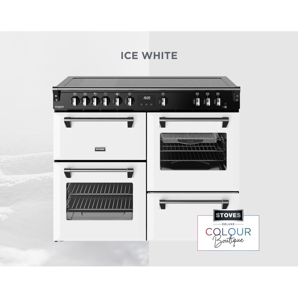 Stoves DX RCA RICH 110Ei RTY IWH 110cm Dual Fuel Range Cooker, Ice White, A Rated
