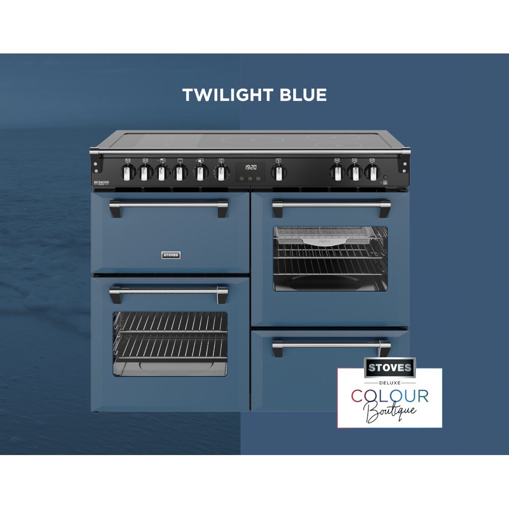 Stoves DX RCA RICH 110Ei RTY TWB 110cm Dual Fuel Range Cooker, Twilight Blue, A Rated