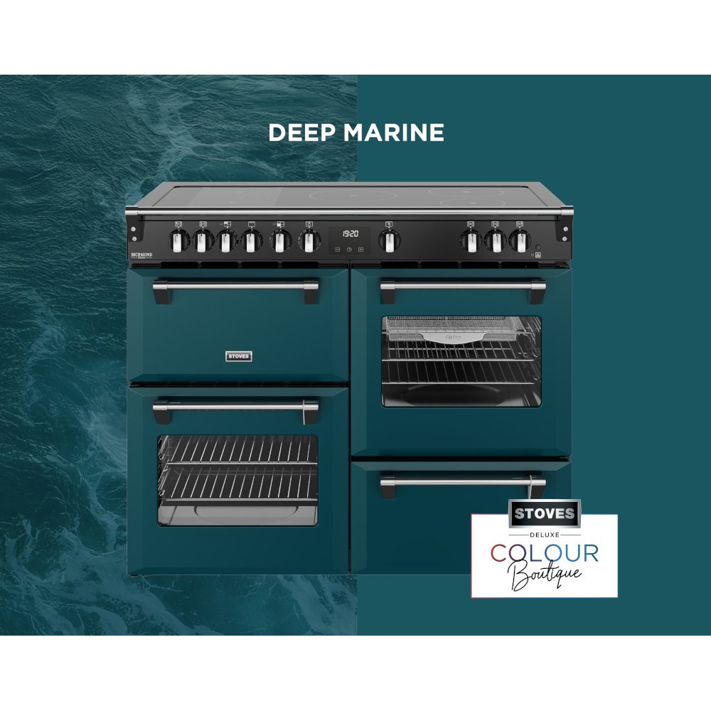 Stoves DX RCA RICH 110Ei RTY DMA 110cm Dual Fuel Range Cooker, Deep Marine, Green, A Rated