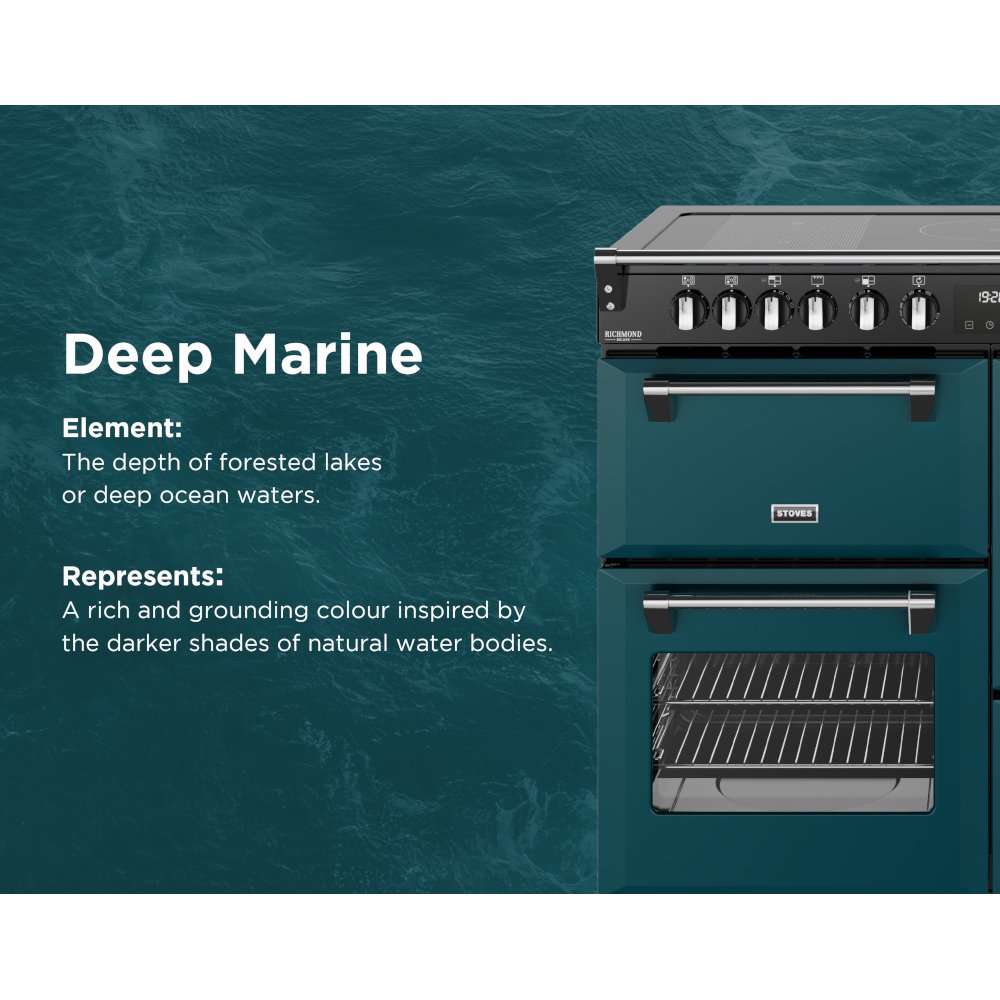 Stoves DX RCA RICH 110Ei RTY DMA 110cm Dual Fuel Range Cooker, Deep Marine, Green, A Rated
