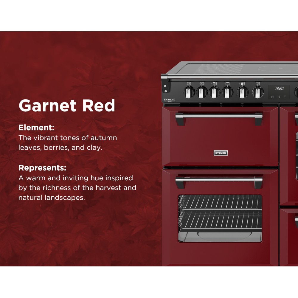 Stoves DX RCA RICH 110Ei RTY GAR 110cm Dual Fuel Range Cooker, Garnet Red, A Rated