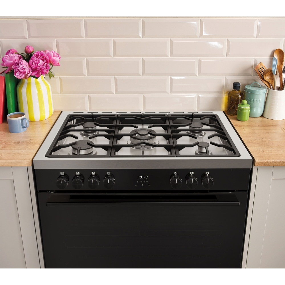 Belling BEL RCA VISION SGL 90cm Dual Fuel Range Cooker, Black, A Rated