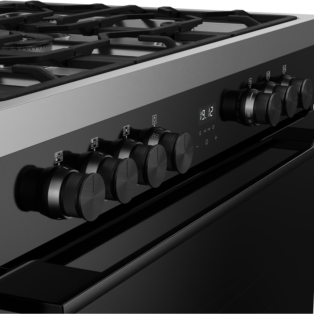 Belling BEL RCA VISION SGL 90cm Dual Fuel Range Cooker, Black, A Rated