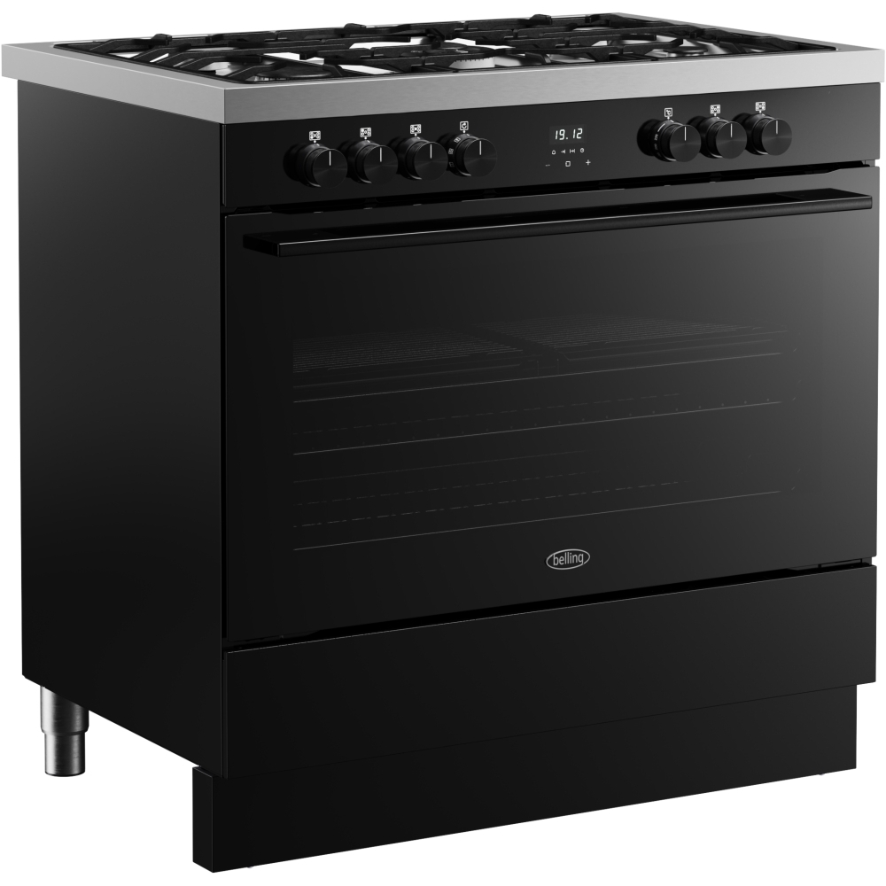 Belling BEL RCA VISION SGL 90cm Dual Fuel Range Cooker, Black, A Rated