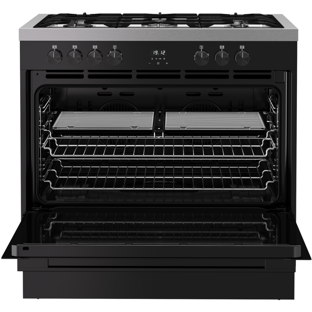 Belling BEL RCA VISION SGL 90cm Dual Fuel Range Cooker, Black, A Rated