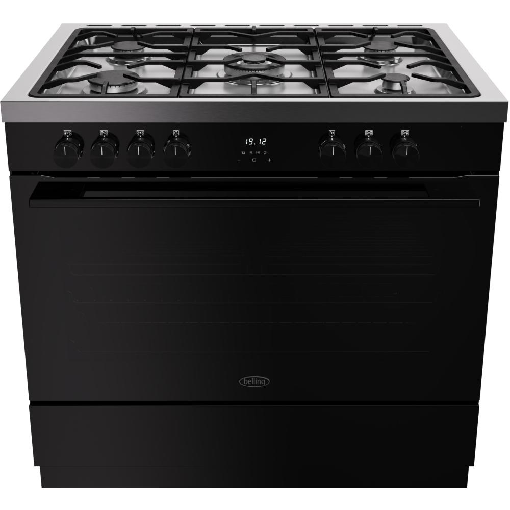 Belling BEL RCA VISION SGL 90cm Dual Fuel Range Cooker, Black, A Rated