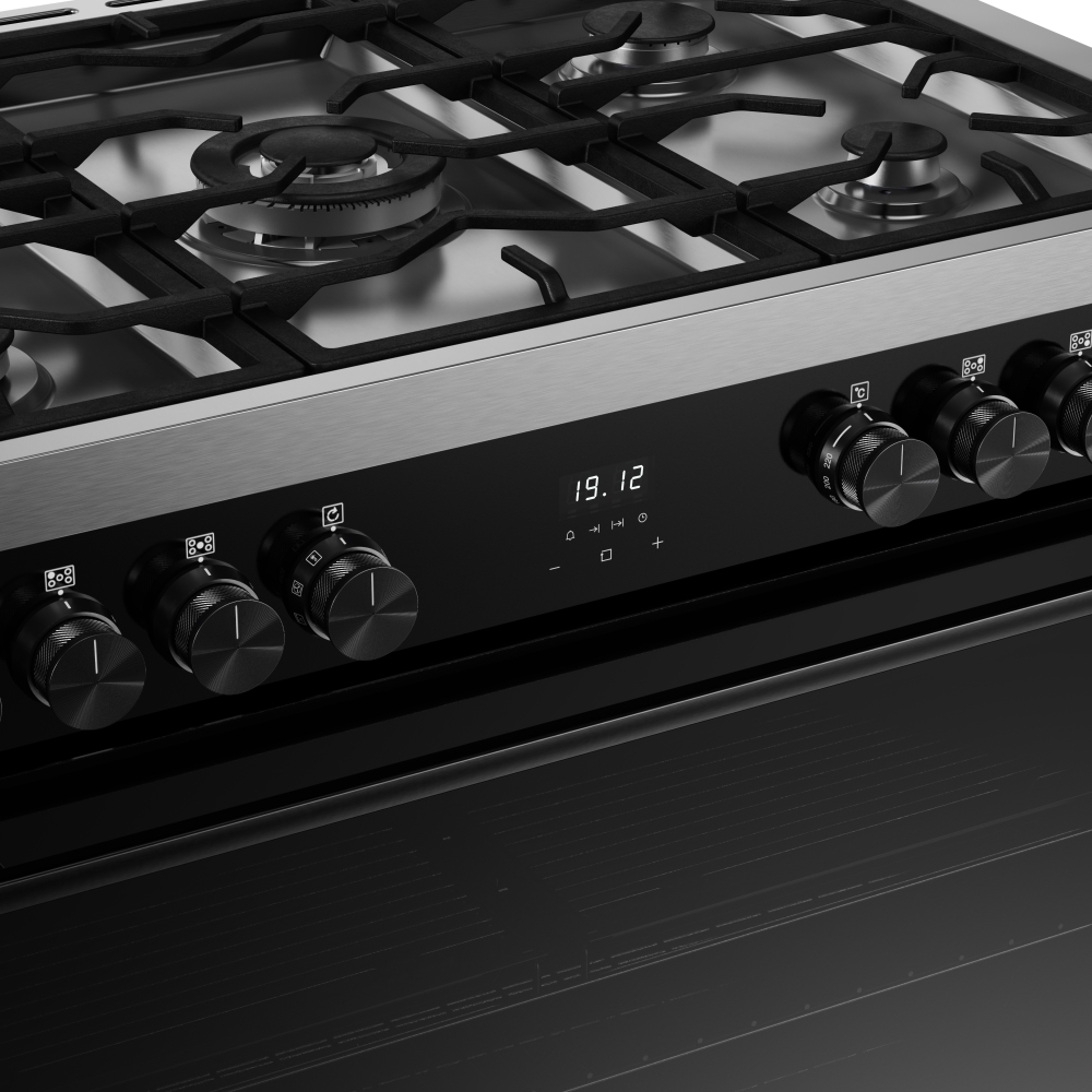 Belling BEL RCA VISION SGL 90cm Dual Fuel Range Cooker, Black, A Rated