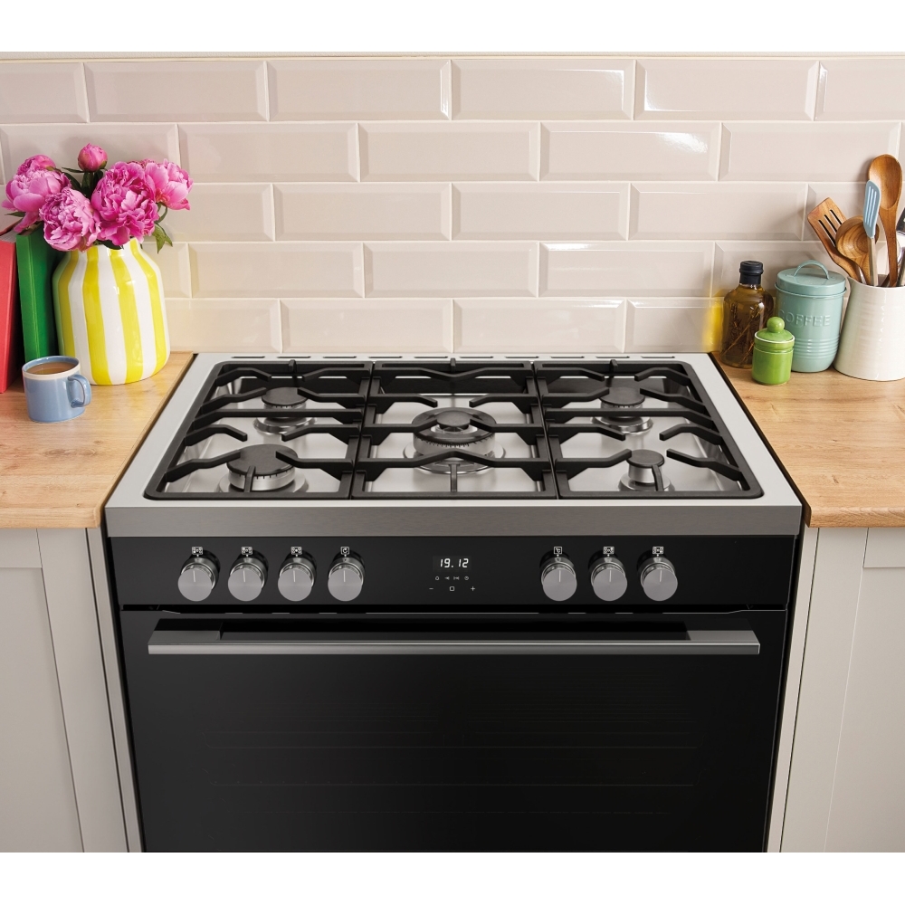 Belling BEL RCA VISION SGL 90cm Dual Fuel Range Cooker, Black, A Rated