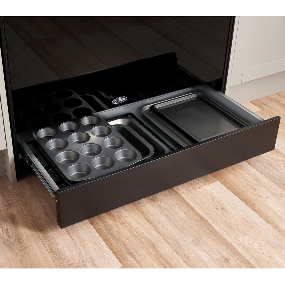 Belling BEL RCA VISION SGL 90cm Dual Fuel Range Cooker, Black, A Rated