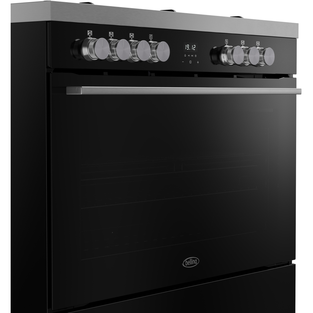 Belling BEL RCA VISION SGL 90cm Dual Fuel Range Cooker, Black, A Rated