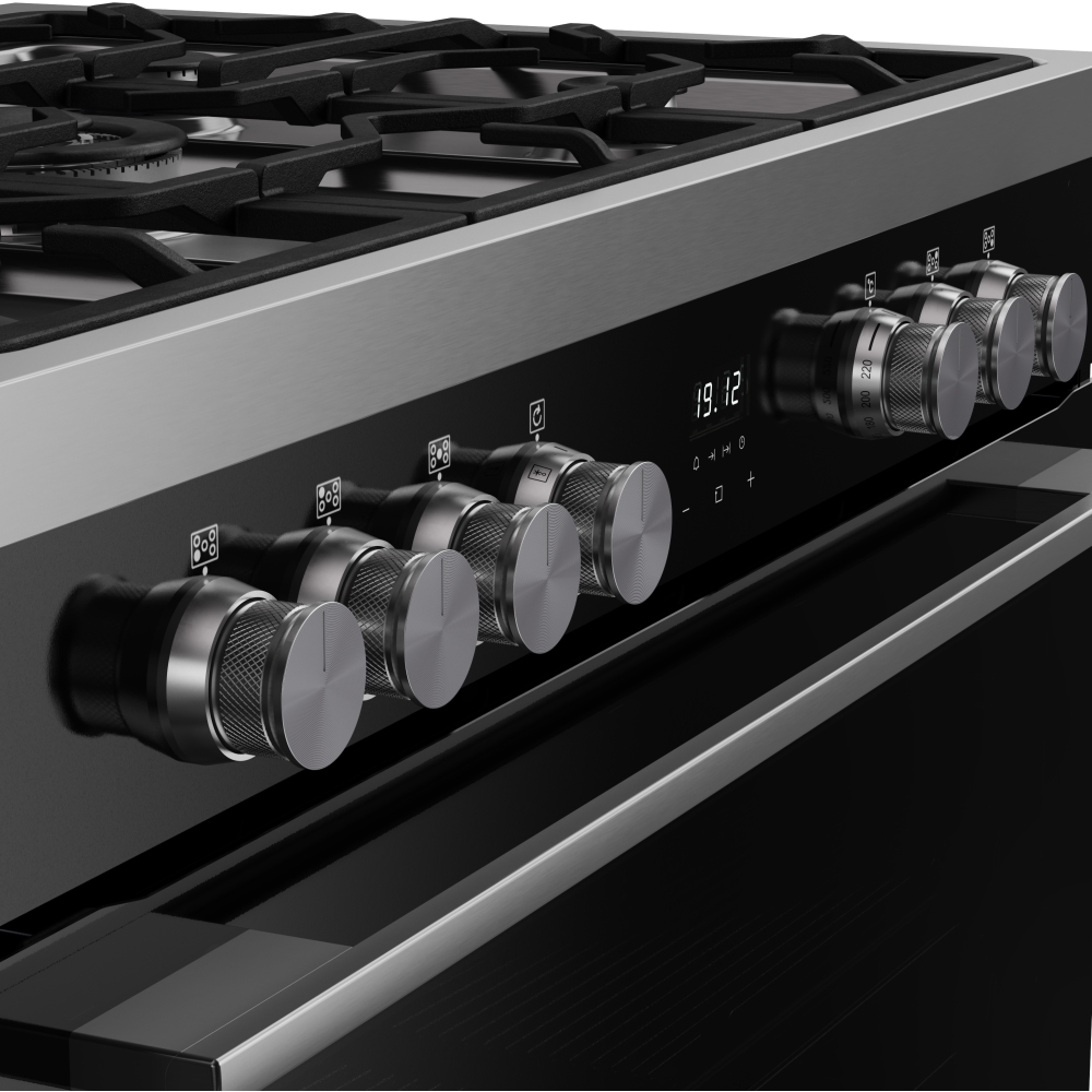 Belling BEL RCA VISION SGL 90cm Dual Fuel Range Cooker, Black, A Rated