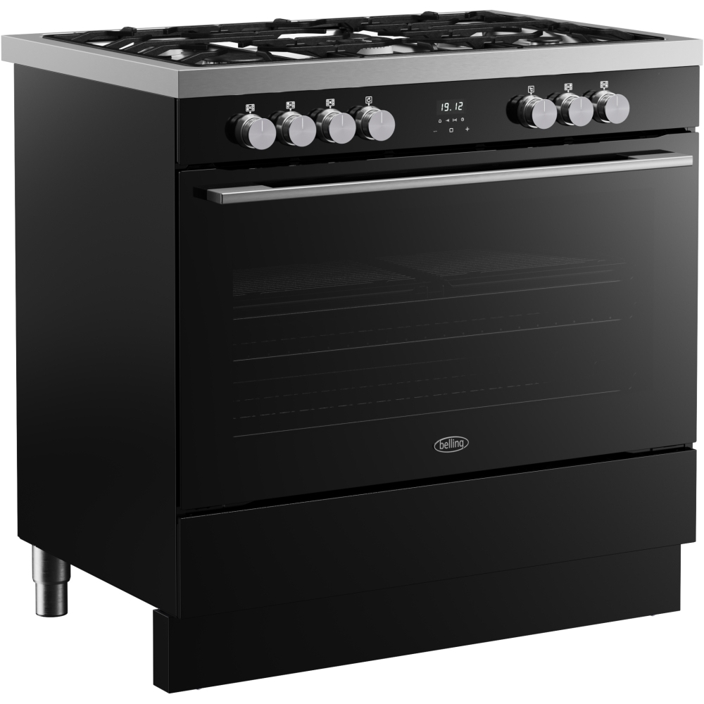 Belling BEL RCA VISION SGL 90cm Dual Fuel Range Cooker, Black, A Rated