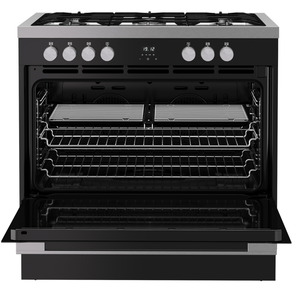 Belling BEL RCA VISION SGL 90cm Dual Fuel Range Cooker, Black, A Rated