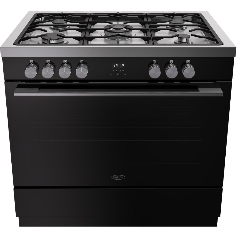 Belling BEL RCA VISION SGL 90cm Dual Fuel Range Cooker, Black, A Rated