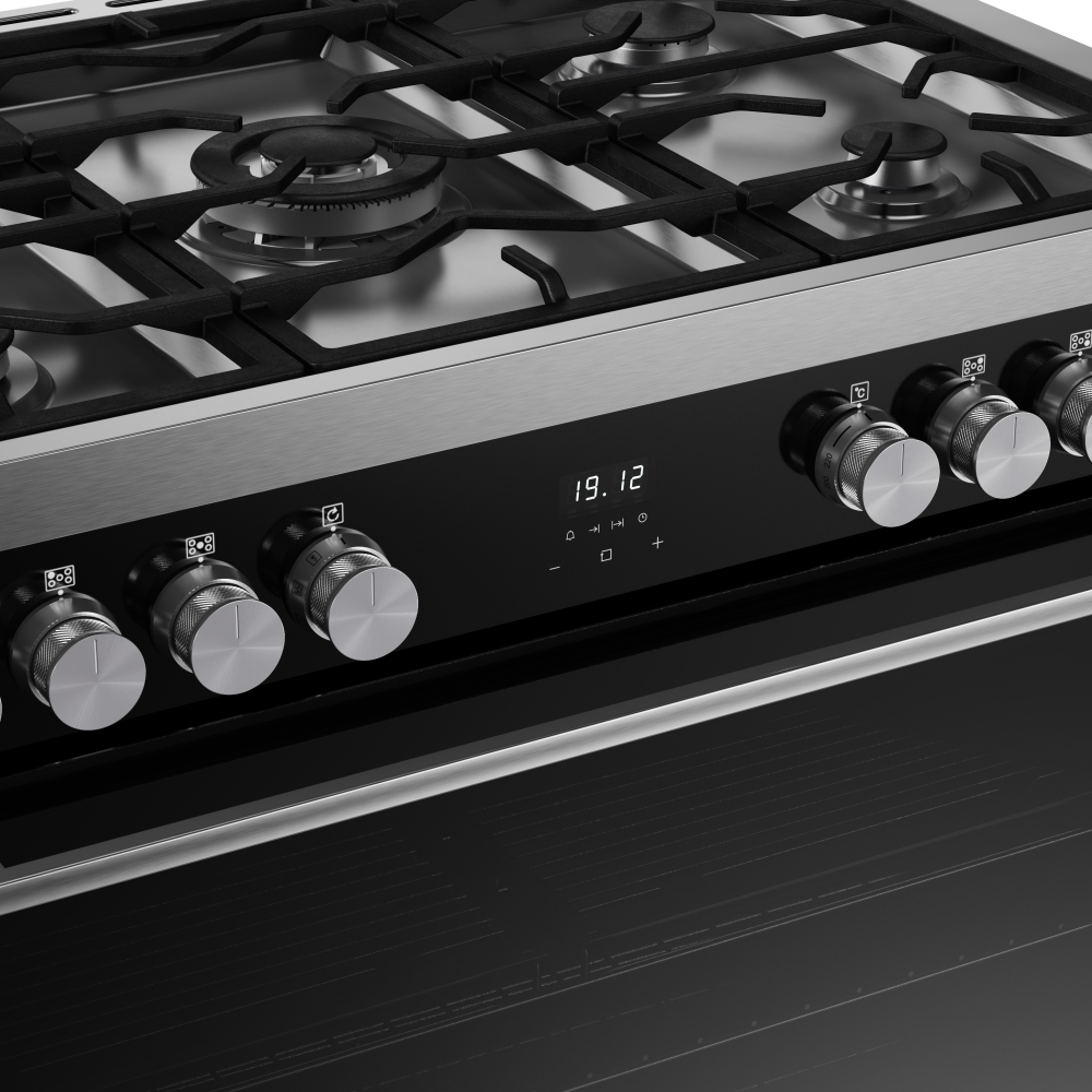 Belling BEL RCA VISION SGL 90cm Dual Fuel Range Cooker, Black, A Rated