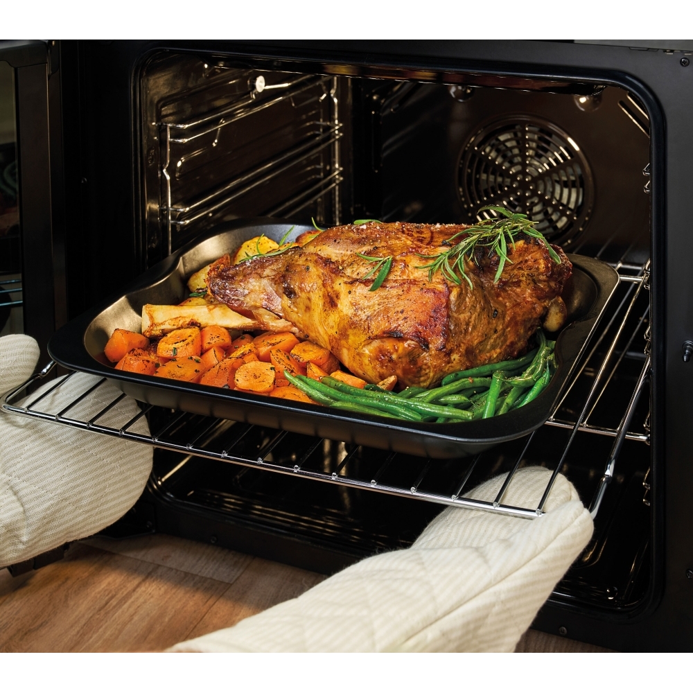 Belling FSA VISION 60DF BLK Dual Fuel Cooker with Double Oven, Black, A Rated