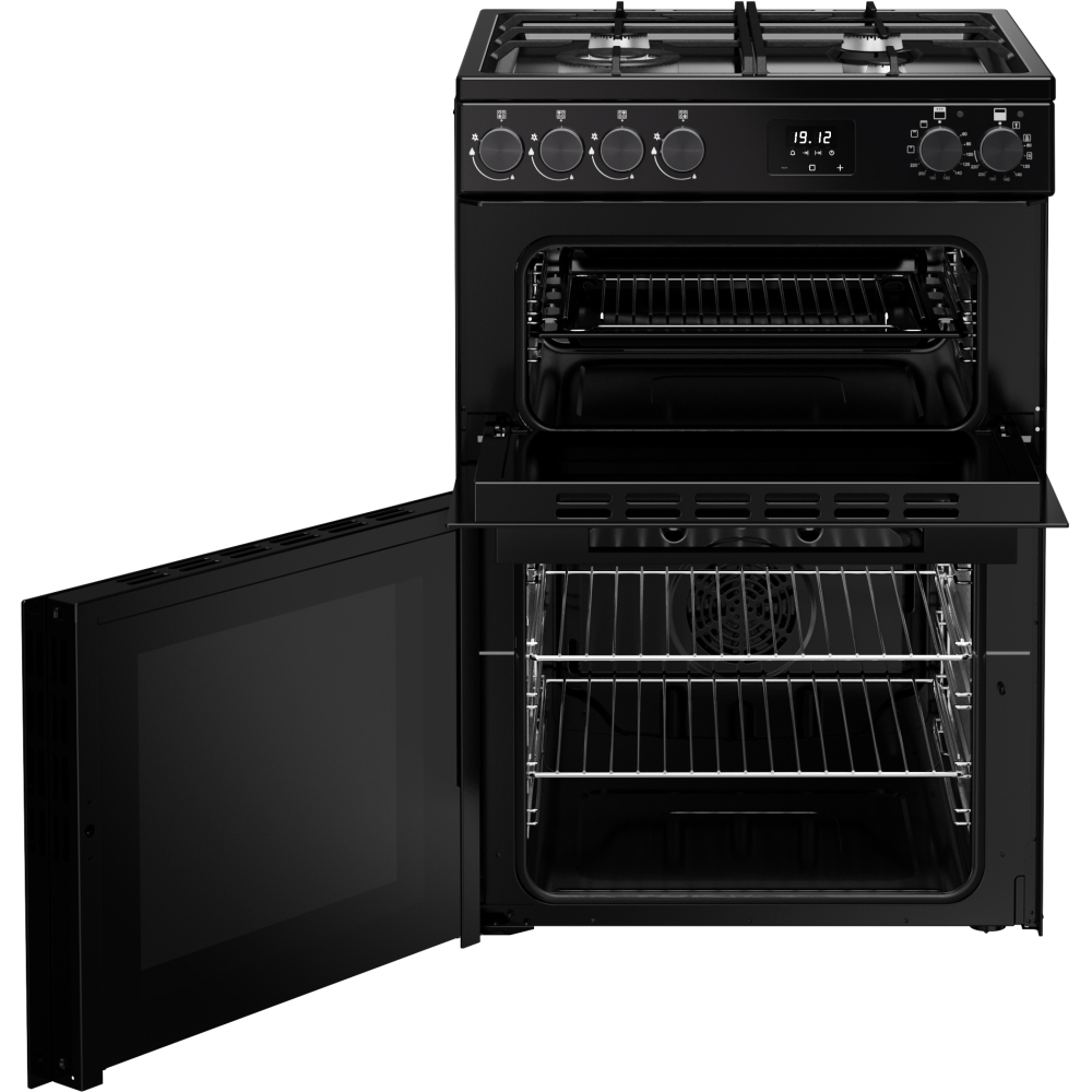 Belling FSA VISION 60DF BLK Dual Fuel Cooker with Double Oven, Black, A Rated
