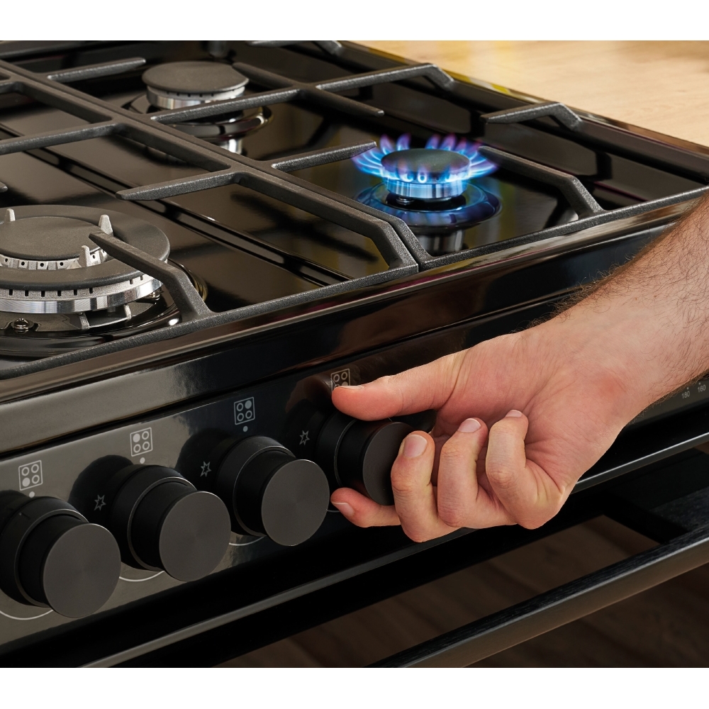 Belling FSA VISION 60DF BSS Dual Fuel Cooker with Double Oven, Black, A Rated